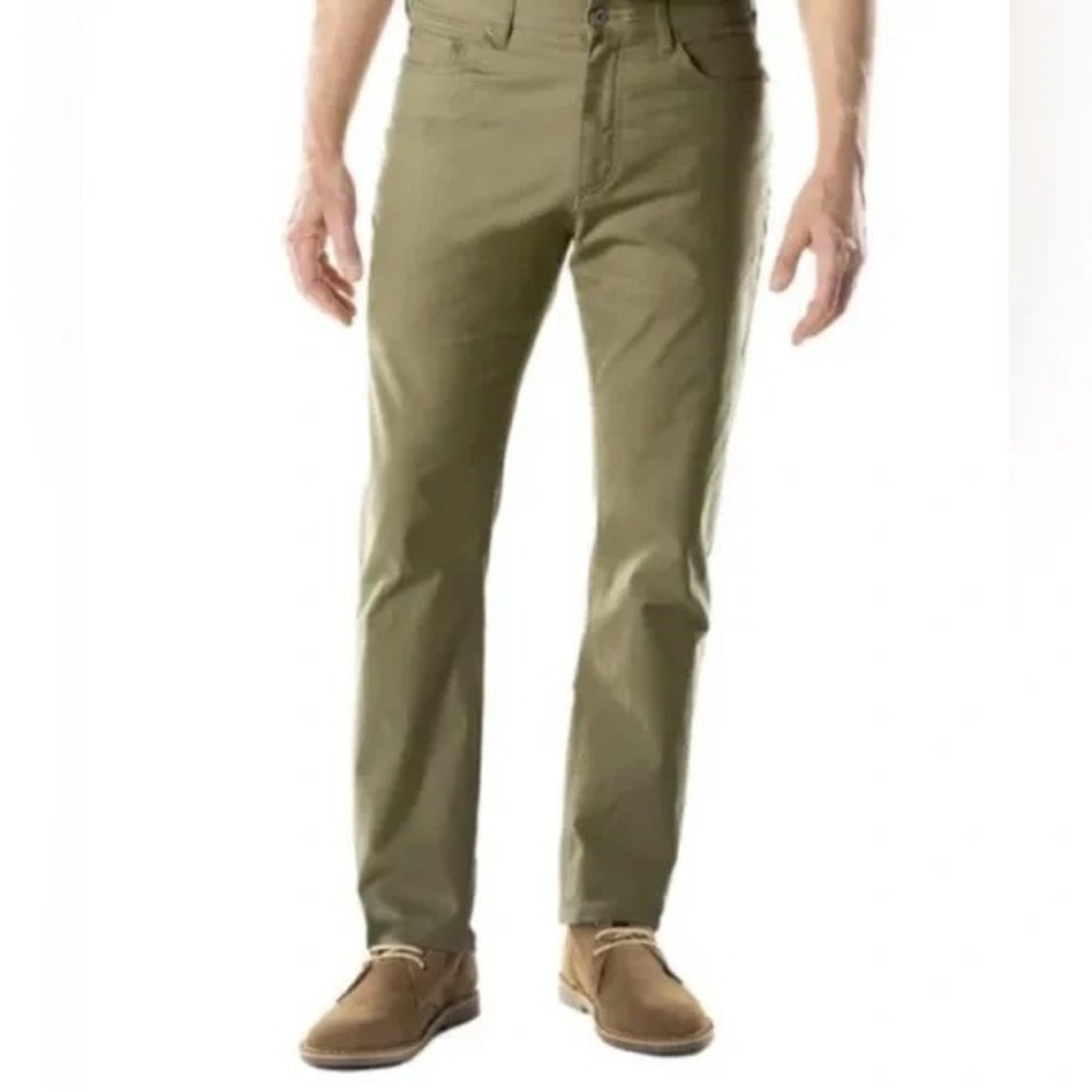 Members Mark Men's 38 x 30 Olive Green Logan‎ Slim Fit 5 Pocket Chino Pants